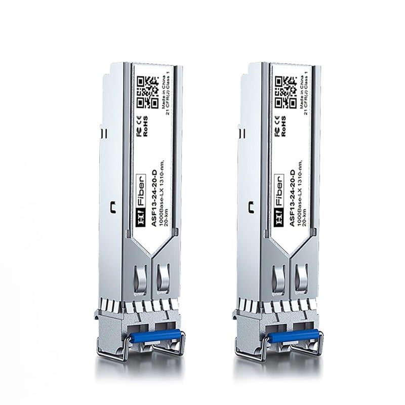 HYFIBER H!Fiber 1.25G Single Mode SFP LC Module, 1000Base-LX/LH Fiber Transceiver for Cisco GLC-LH-SMD, Meraki, Ubiquit UniFi, TP-Link, Fortinet, Intel, Netgear, Mikrotik and More (SMF,1310nm,20km,DDM) 2 Pack - Image 1
